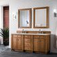 James Martin Vanities Bristol 72" Double Bathroom Vanity in Saddle Brown with 3 cm Victorian Silver Quartz Top and Rectangular Sinks, , large
