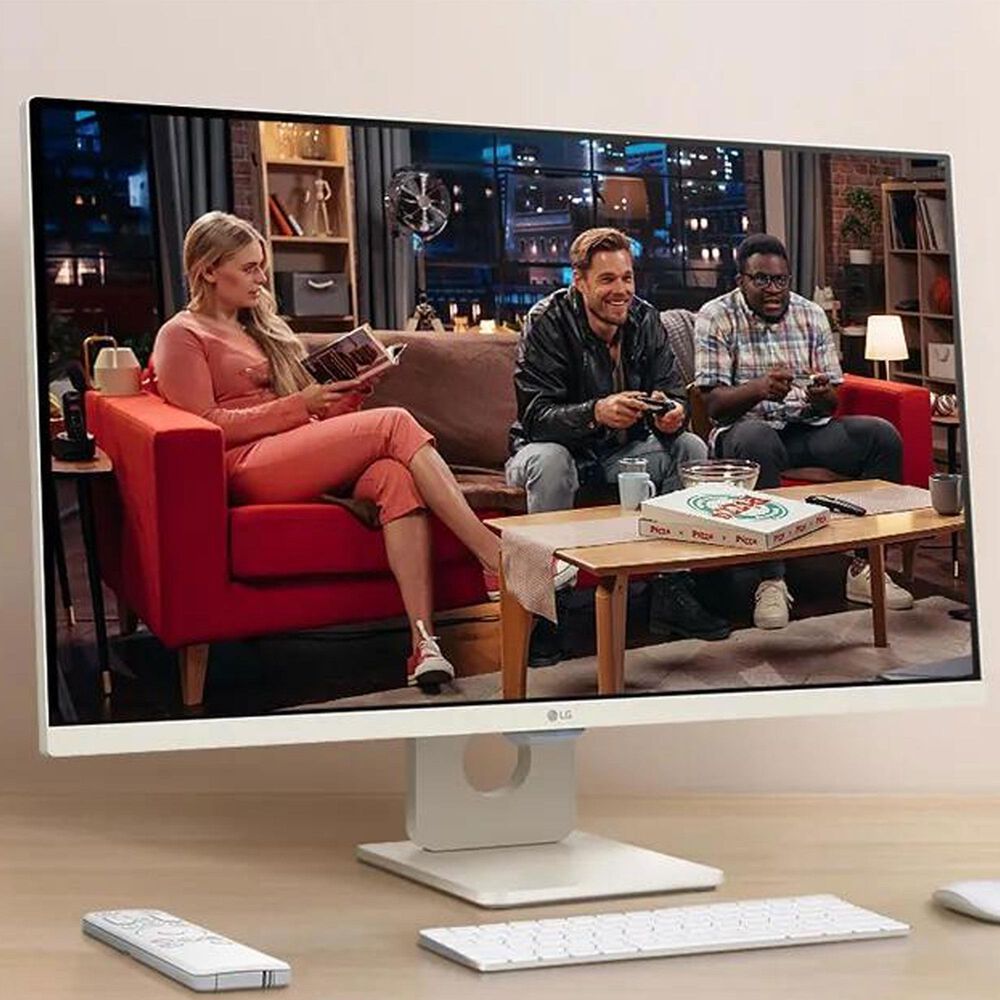 LG 27" FHD IPS Smart Monitor with WebOS in White, , large