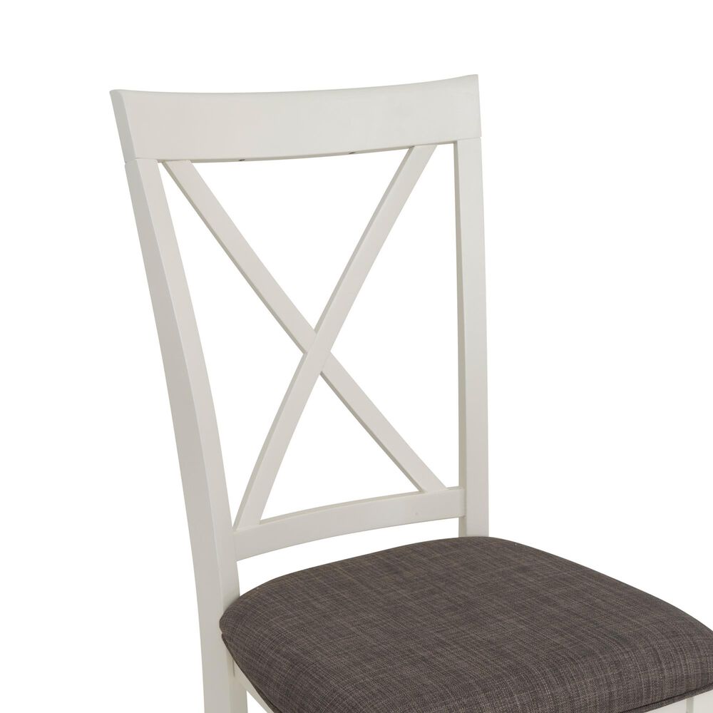 Linon Home Decor Jane Side Chair with Taupe Cushion in Vanilla White, , large