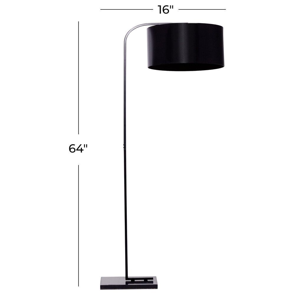 Maple and Jade Industrial Floor Lamp in Black, , large