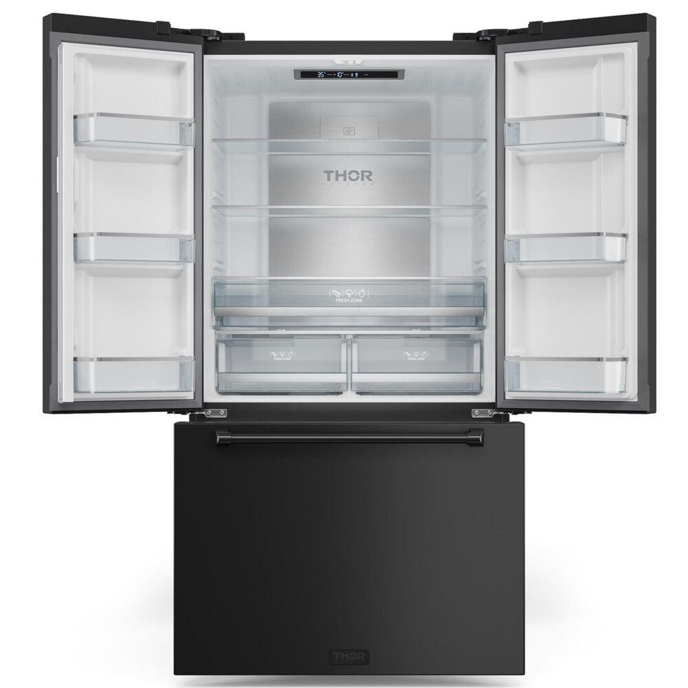 Thor Kitchen Gordon Ramsay 20.3 Cu. Ft. 3-Door French Door Refrigerator in Black, , large