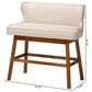 Baxton Studio Gradisca Bar Bench Banquette with Light Beige Cushion in Dark Walnut, , large