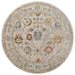 Surya Reina Light Gray, Cream, Denim, Rust, Mustard, Olive and Tan 6"7" Round Area Rug, , large