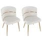 LumiSource Cinch Side Chair with Cream Velvet Cushion in Gold (Set of 2), , large