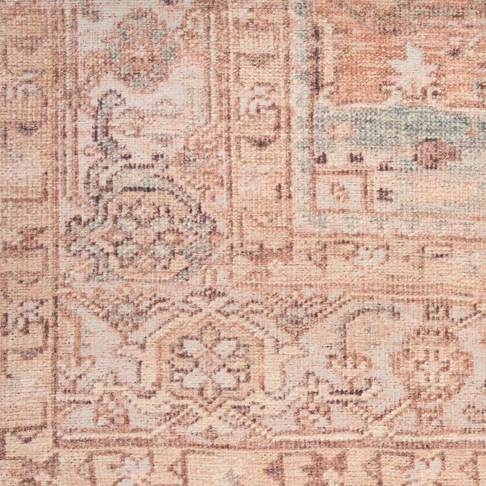 Nourison Vintage Washables Coral and Mint 4' x 6' Area Rug, , large