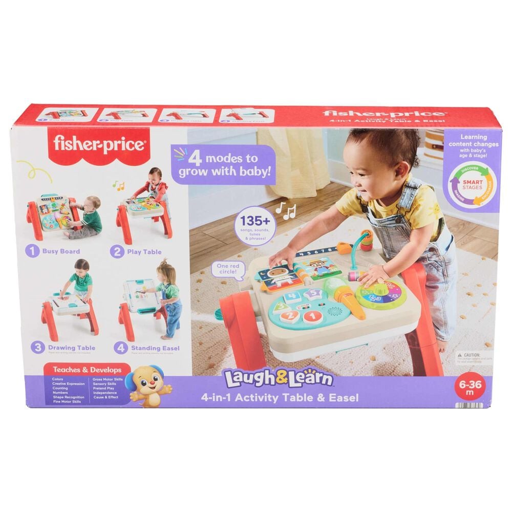 Fisher Price Laugh and Learn 4-In-1 Activity Table with Easel in Multicolor, , large