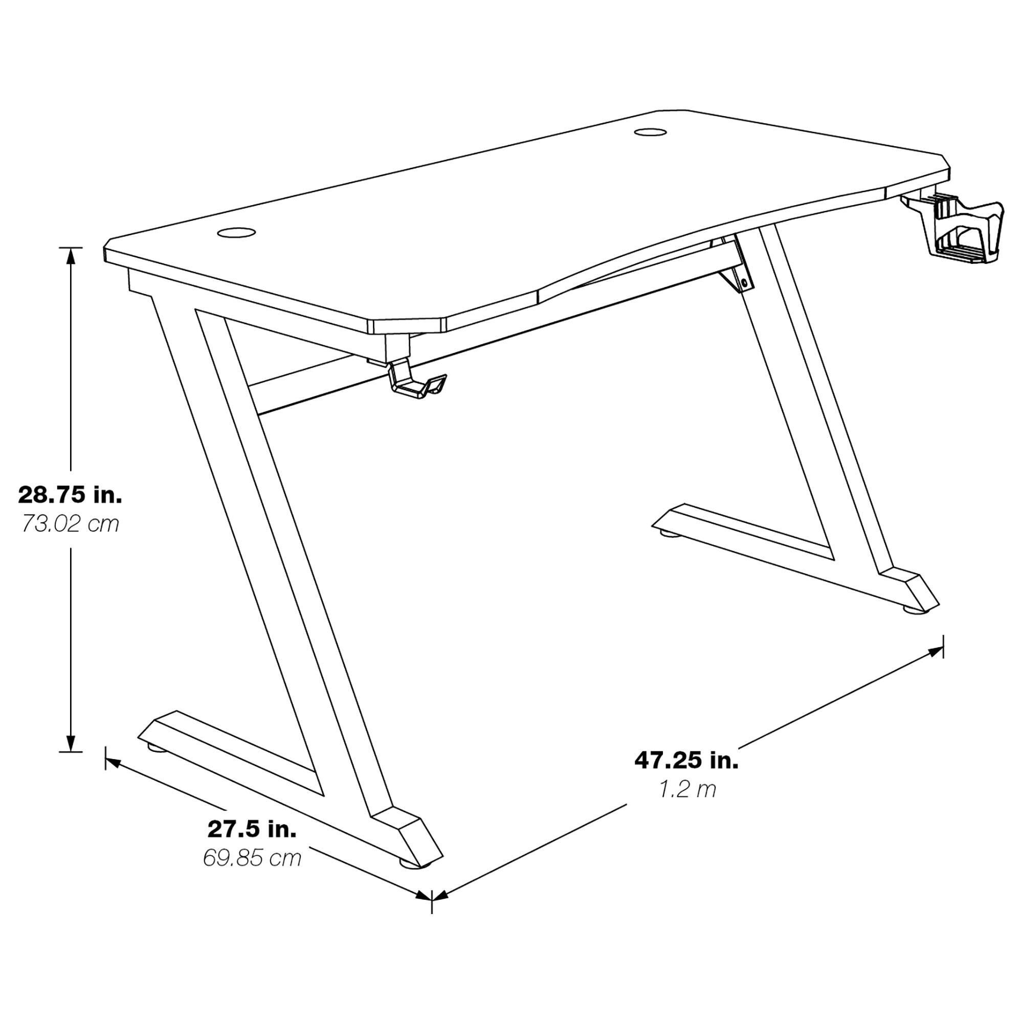 OSP Home Ghost Battlestation Gaming Desk in Red and Black NFM