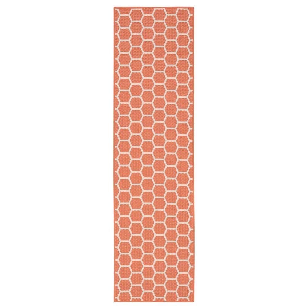 Nourison Twist Reversible 2" x 6" Coral Indoor/Outdoor Runner, , large