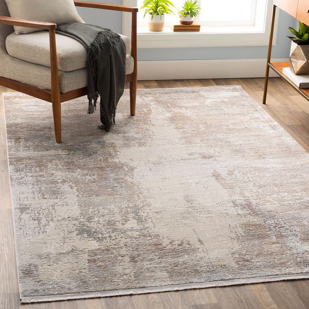 Surya Solar 10&#39; x 14&#39; Light Brown, Medium Gray, Charcoal and White Area Rug, , large