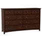 Archbold Furniture Shaker Dresser and Mirror in Brown Mahogany, , large