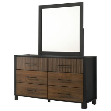Crown Mark Nemy 6 Drawer Dresser and Mirror in Brown, , large