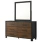 Crown Mark Nemy 6 Drawer Dresser and Mirror in Brown, , large