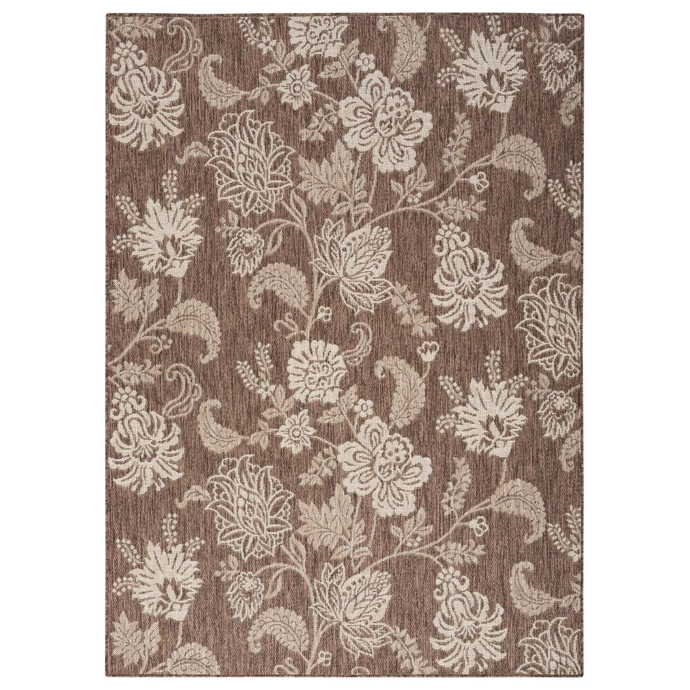 Nourison Garden Oasis Floral Mocha 4&#39; x 6&#39; Indoor/Outdoor Area Rug, , large