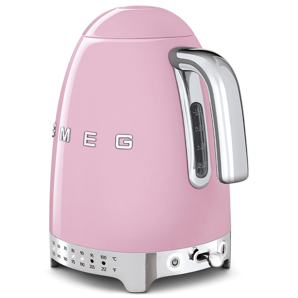 Smeg 1.7L Stainless Steel Retro Style Electric Kettle in Pink, , large