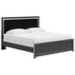Ashley Zuraleus King Upholstered Panel Bed with Two Nightstands in Matte Black, , large