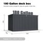 HOMLUX 180 Gal. Outdoor Storage Deck Box with Lockable Lid in Black, , large