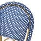 Hearth and Haven Outdoor Wicker French Barstool with Brown Aluminum Frame in Teal Blue (Set of 2), , large