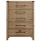 Millenium Ridgester California King Panel Bed with Dresser, Chest and Two Nightstands in Light Brown with USB Ports, , large