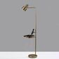 Adesso Wyatt Floor Lamp with Shelf and Wireless Charging in Antique Brass, , large