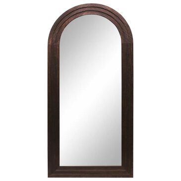 Garber Collection 68" Arch Wood Frame Cheval Mirror in Dark Brown, , large