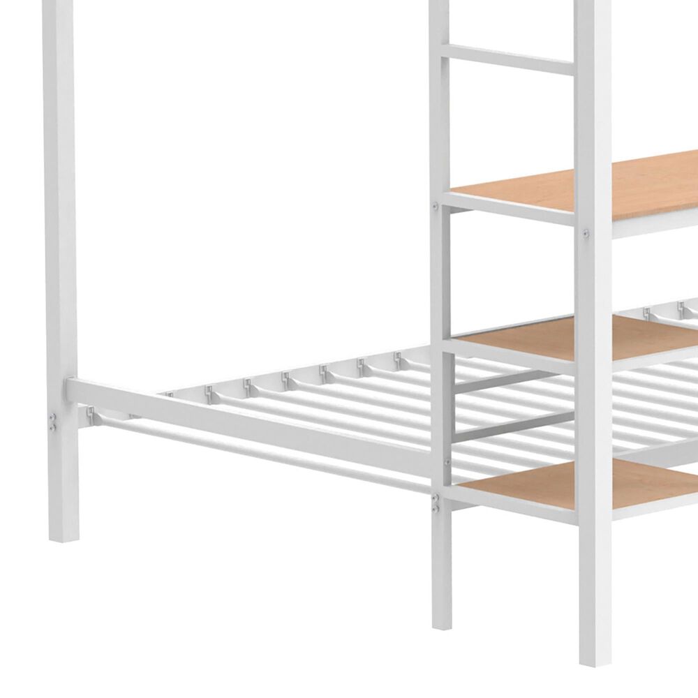 Pacific Landing Bettoni Full Over Twin Bunk Bed in Matte White, , large
