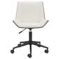 Zuo Modern Maker Office Chair with White Faux Leather in Black, , large