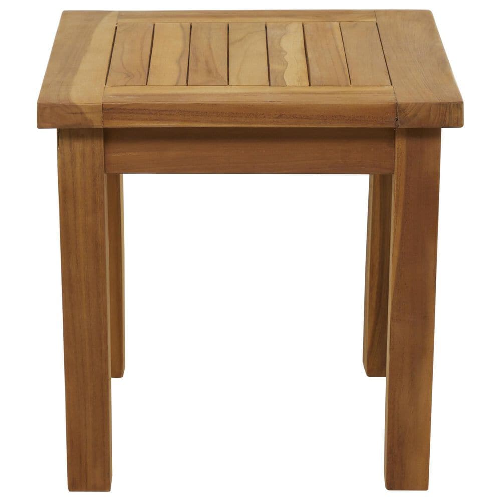 Maple and Jade Outdoor End Table in Oiled Brown, , large