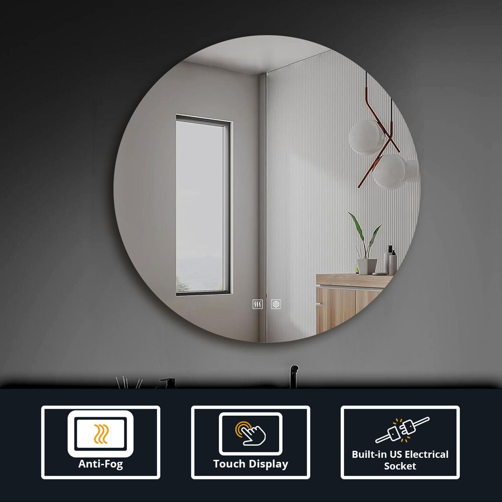 Lexora Home Nordica 35" Circular LED Vanity Mirror, , large
