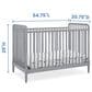 Delta Saint 4-In-1 Convertible Crib in Grey, , large