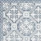 Safavieh Micro-Loop MLP606M 5" Round Blue and Ivory Area Rug, , large