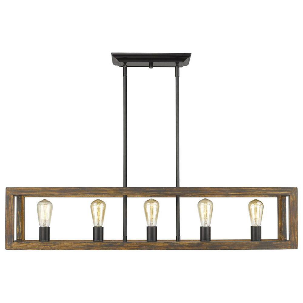 Golden Lighting Sutton 5-Light Linear Pendant in Black/Black, , large
