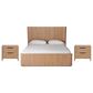 Universal Furniture Modern Walker Queen Panel Bed with Two Nightstands in Natural Oak, , large