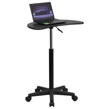 Flash Furniture Eve Sit to Stand Mobile Laptop Computer Desk in Black, , large