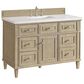 James Martin Vanities Lorelai 48" Single Vanity in Whitewashed Oak with 3 cm Arctic Fall Solid Surface Top, , large