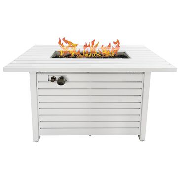Noble House Rectangle Fire Pit Table in White, , large