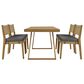 Hearth and Haven 5-Piece Outdoor Wooden Dining Set with U-Leg Table and Cushioned Chairs in Gray, , large