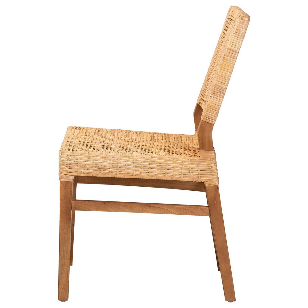 Baxton Studio Lesia Side Chair in Natural Brown and Walnut Brown, , large