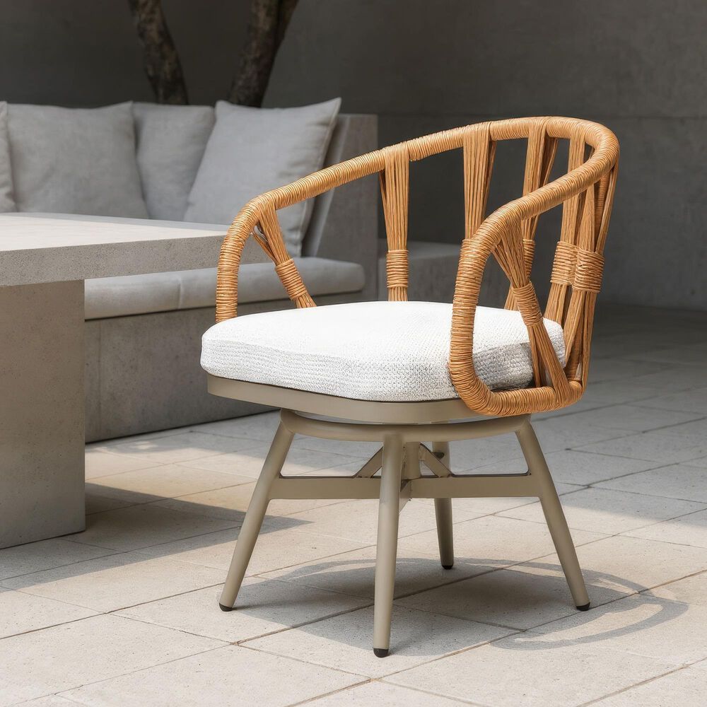 Zuo Modern Safal Swivel Outdoor Dining Chair in Gray, , large