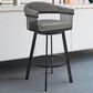 Blue River Chelsea 30" Swivel Barstool with Vintage Gray Cushion in Matte Black, , large