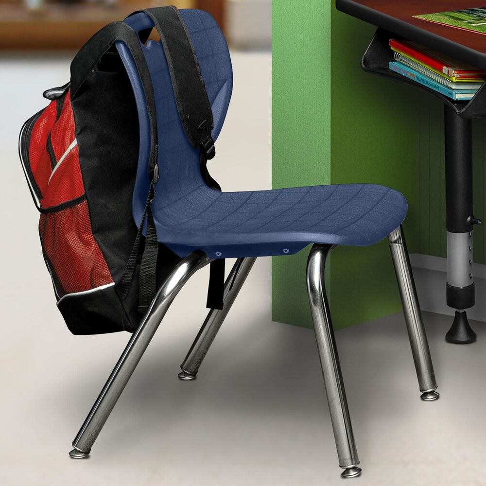 Regency Global Sourcing Andy 15" Stack Chair in Blue/ Chrome, , large