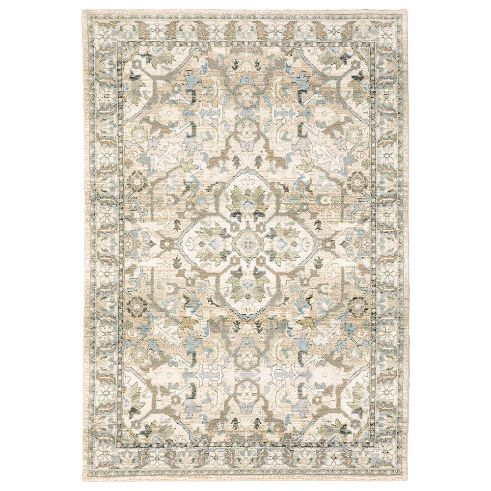 Oriental Weavers Andorra Medallion 9818G 8"6" x 11"7" Beige Area Rug, , large