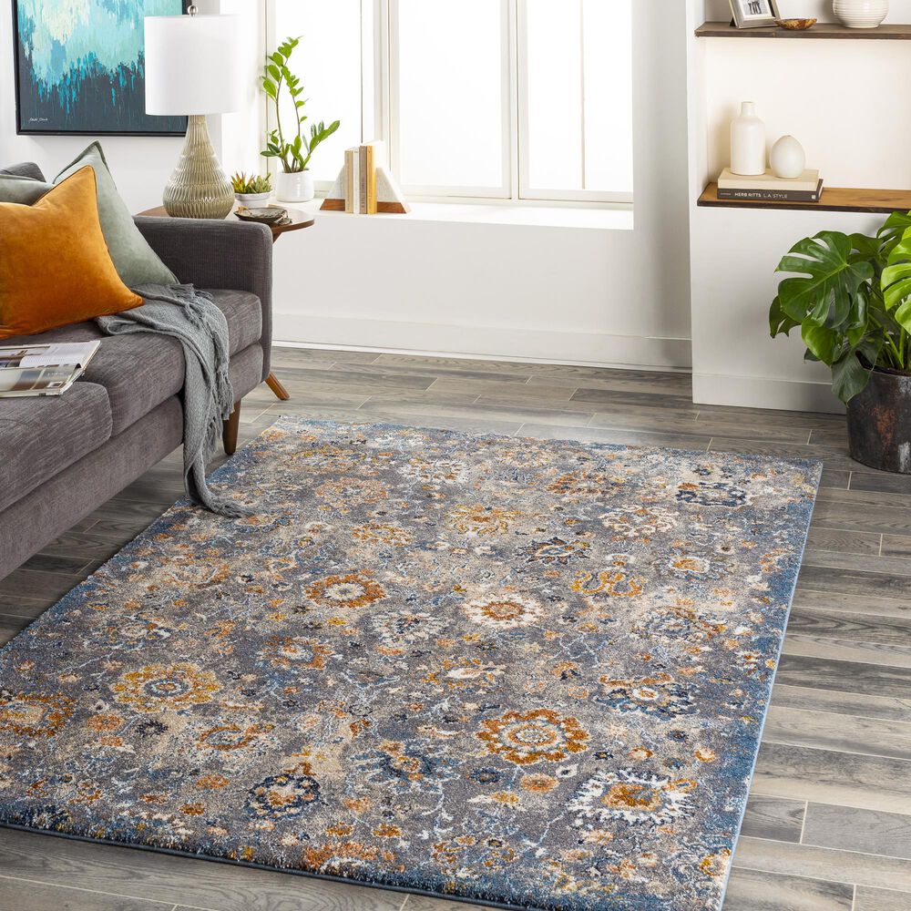 Surya Tuscany 6&#39;7&quot; x 9&#39;6&quot; Dark Blue and Brown Area Rug, , large