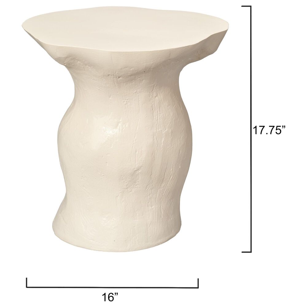 Splendor Living Ridgefield Fiber Glass Indoor/Outdoor Side Table in Cream, , large