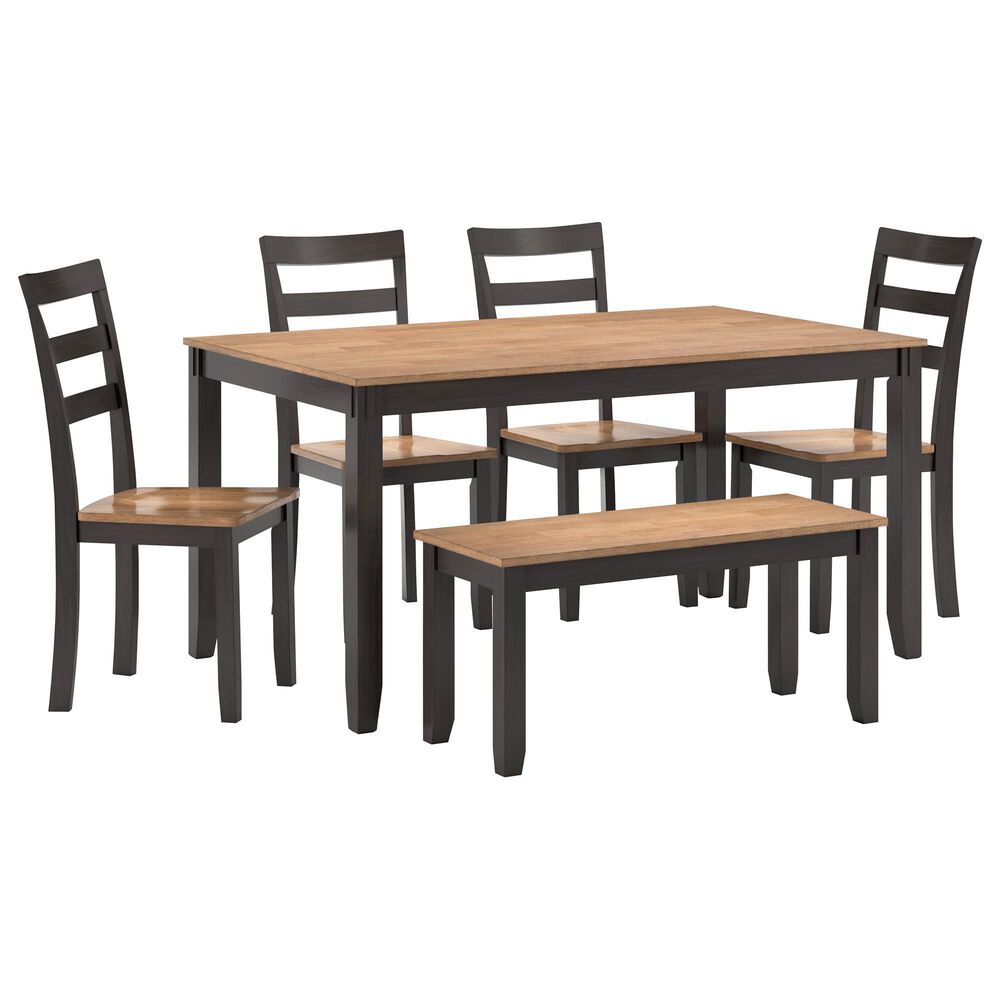 Ashley Gesthaven 5-Piece Rectangular Dining Set in Light Natural and Dark Brown, , large