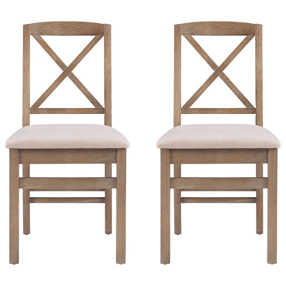 Linon Home Decor Triena X-Back Side Chair in Grey Wash (Set of 2), , large