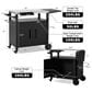 HOMLUX 45" Outdoor Kitchen Island in Black and Stainless Steel, , large