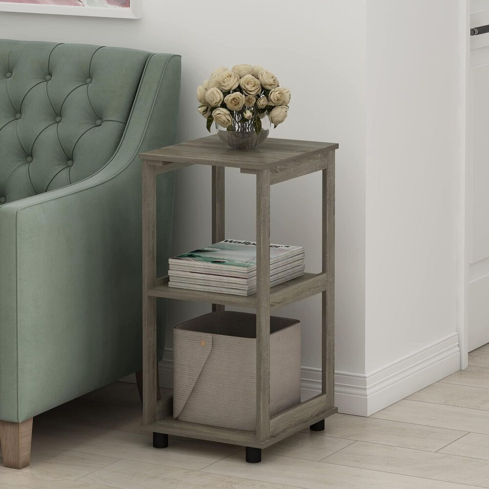 HOMLUX 2-Tier Tall End Table in French Oak, , large