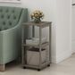 HOMLUX 2-Tier Tall End Table in French Oak, , large