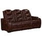 New Heritage Design Chester Power Reclining Sofa in Brown, , large