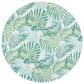 Safavieh Barbados Tropical Botanical BAR592 6"6" Round Green and Teal Indoor/Outdoor Area Rug, , large
